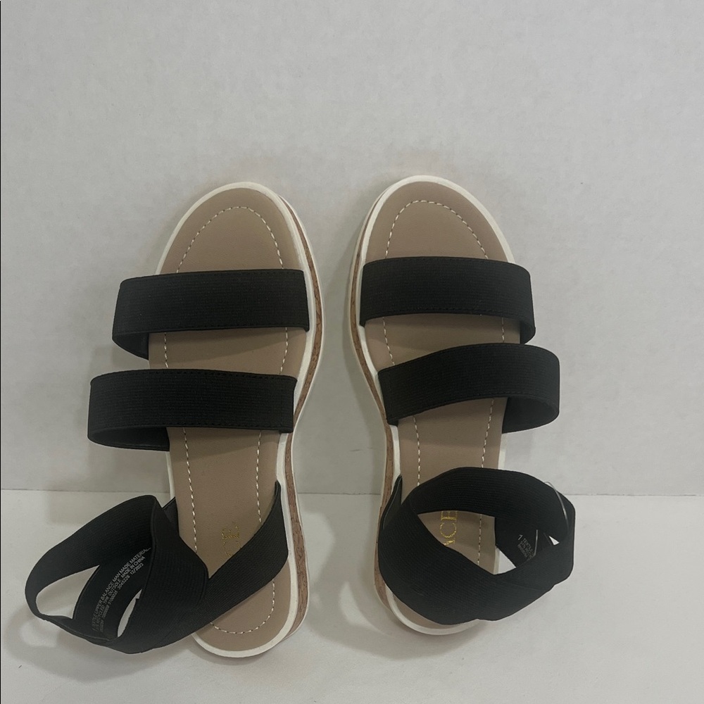 Elegant Black Double-Strap Sandals